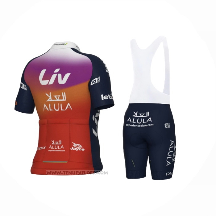 2024 Maillot Cyclisme Jayco AlUla Rose Orange Manches Courtes Et Cuissard